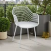 Nairobi white plus sedia con braccioli da interno esterno in polipropilene e acciaio bianca opaco 57x56xh85 cm