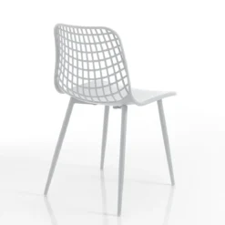 Nairobi white sedia da interno esterno in polipropilene e acciaio bianca opaco 46x55xh80 cm