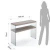 Nancy consolle vetro trasparente ripiano e top finitura rovere 100x35xh75 cm