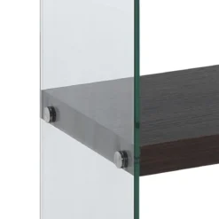 Nancy 75 Dark Wood libreria 5 ripiani noce scuro vetro trasparente temprato h159 l75 p29,5