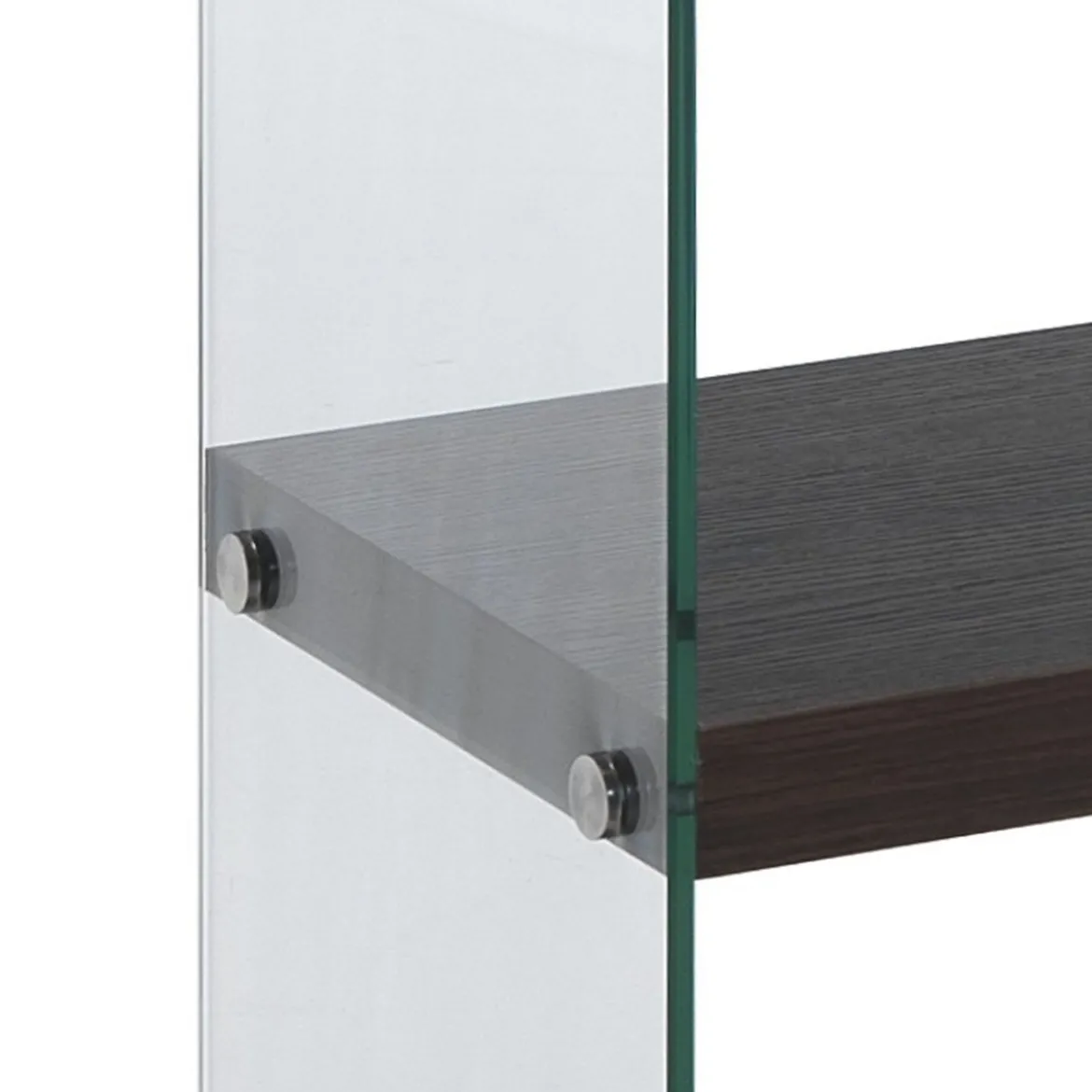 Nancy 75 Dark Wood libreria 5 ripiani noce scuro vetro trasparente temprato h159 l75 p29,5