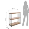 Nancy 75 libreria 3 ripiani in vetro trasparente e finitura rovere 75x29.5xh81 cm
