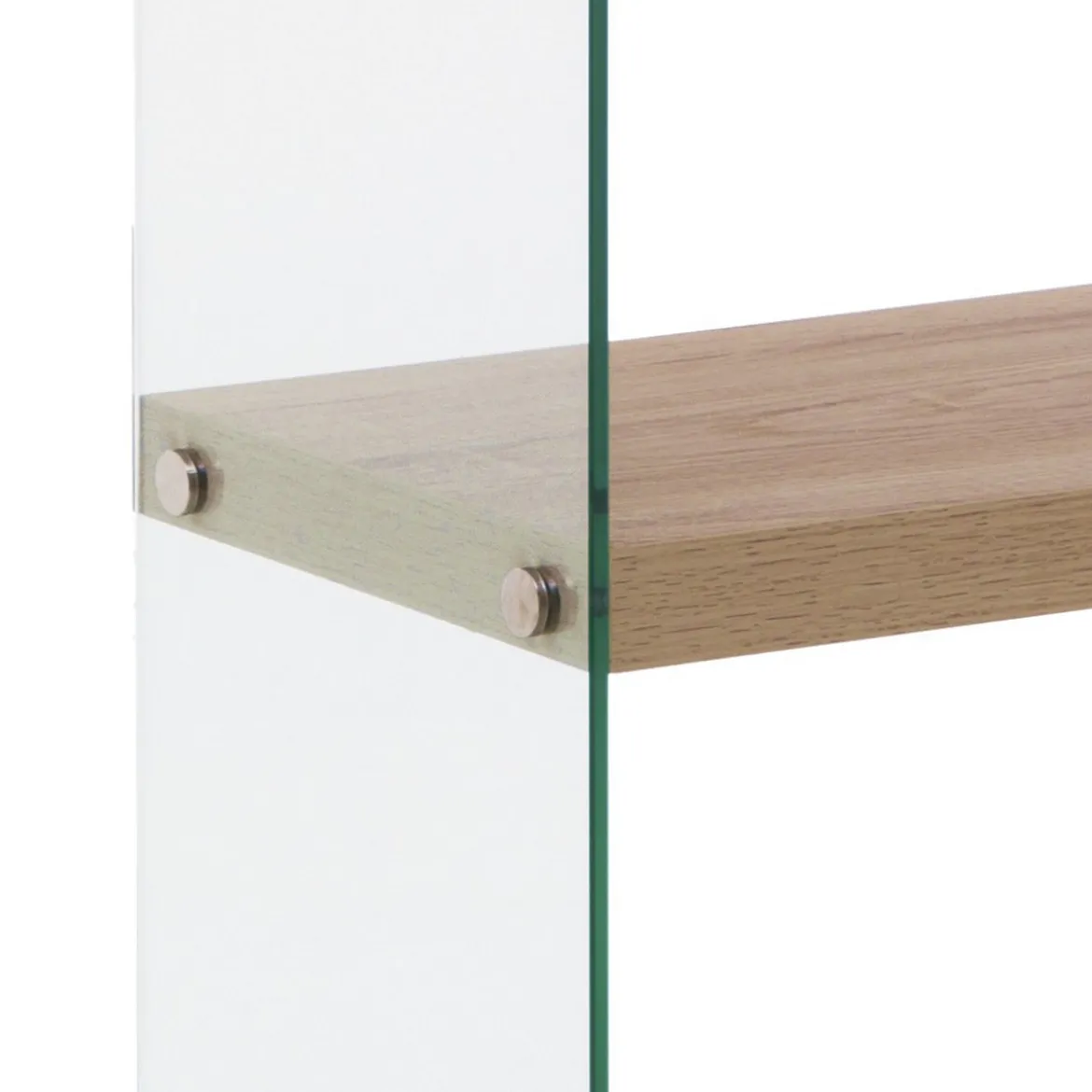 Nancy 75 libreria 5 ripiani in vetro trasparente e finitura rovere 75x29.5xh159 cm