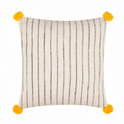 Neem 3 cuscino colore panna con righe made in india 45x45 cm