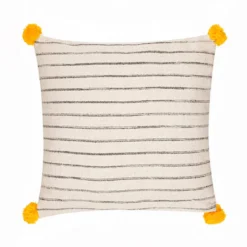 Neem 3 cuscino colore panna con righe made in india 45x45 cm