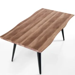 Nell-a Tavolo Fisso in Legno finitura Rovere con gambe in Acciaio Aero Opaco, 160 x 90 x h 74 cm