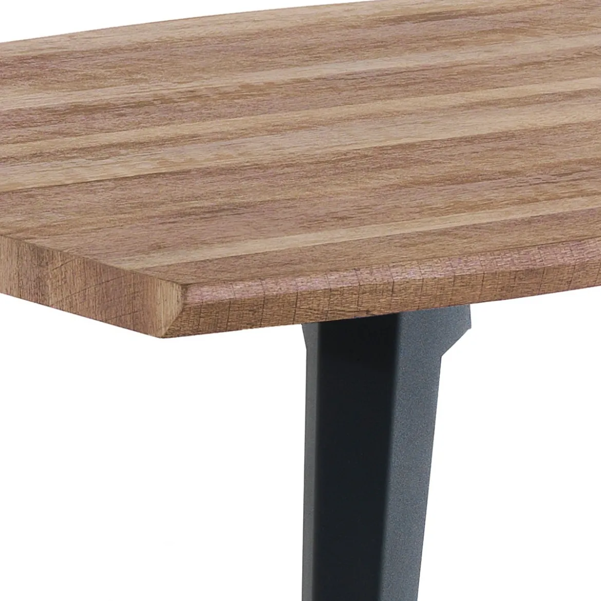 Nell-a Tavolo Fisso in Legno finitura Rovere con gambe in Acciaio Aero Opaco, 160 x 90 x h 74 cm