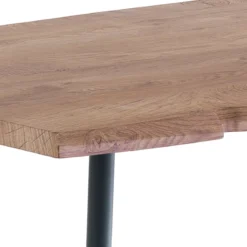 Nell-b Tavolo Fisso in Legno finitura Quercia con gambe in Acciaio Nero Opaco, 120 x 80 x h 76 cm
