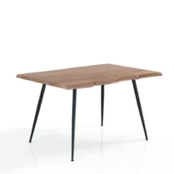 Nell-b Tavolo Fisso in Legno finitura Quercia con gambe in Acciaio Nero Opaco, 120 x 80 x h 76 cm
