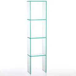 New blanko libreria a colonna in vetro 3 ripiani 35x22xh149 cm