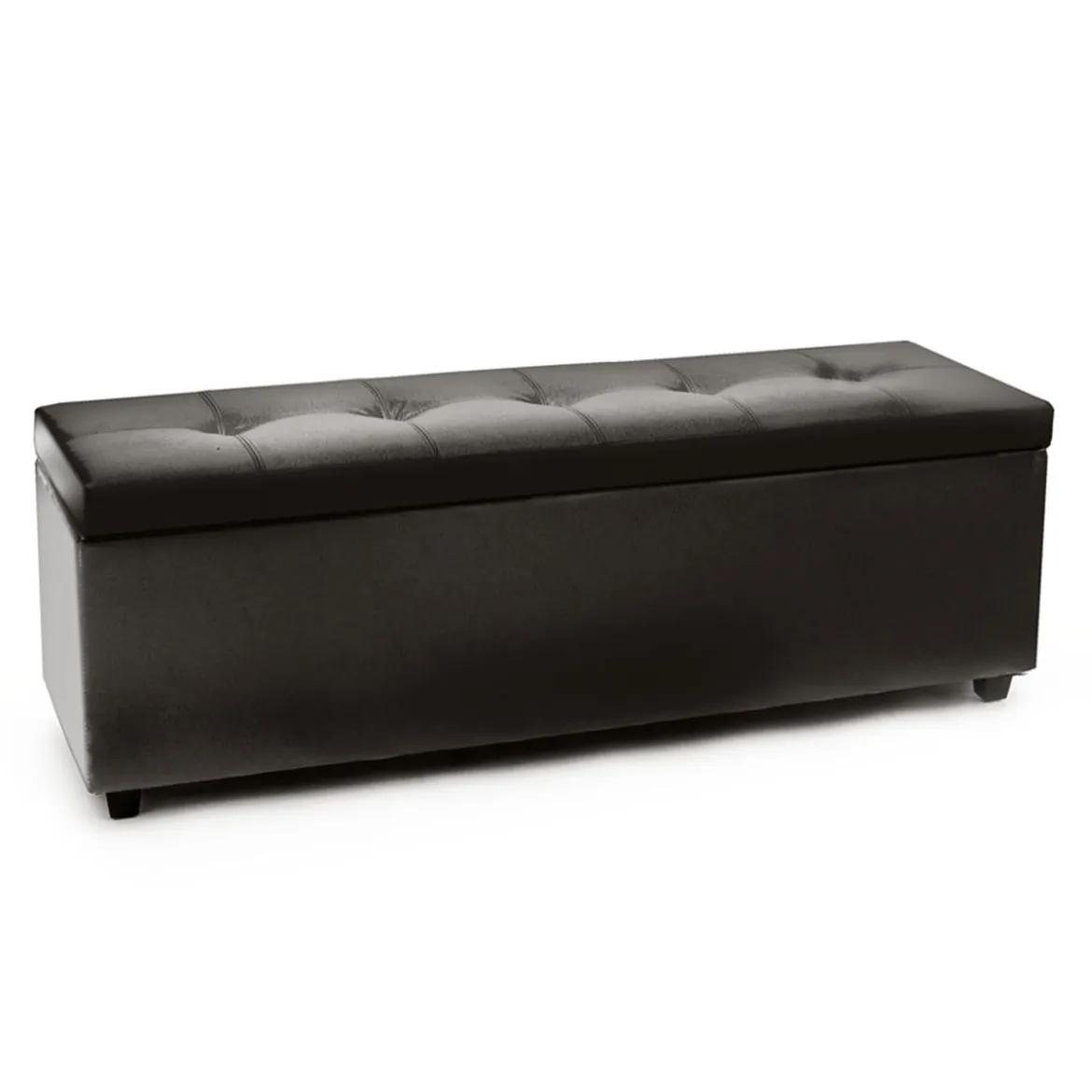 Nice black cassapanca imbottita in pelle sintetica nera 140x47xh44 cm