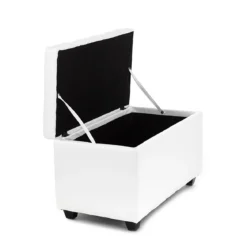 Nice white 80 cassapanca contenitore in pelle sintetica bianco 80x43.5xh46.5 cm