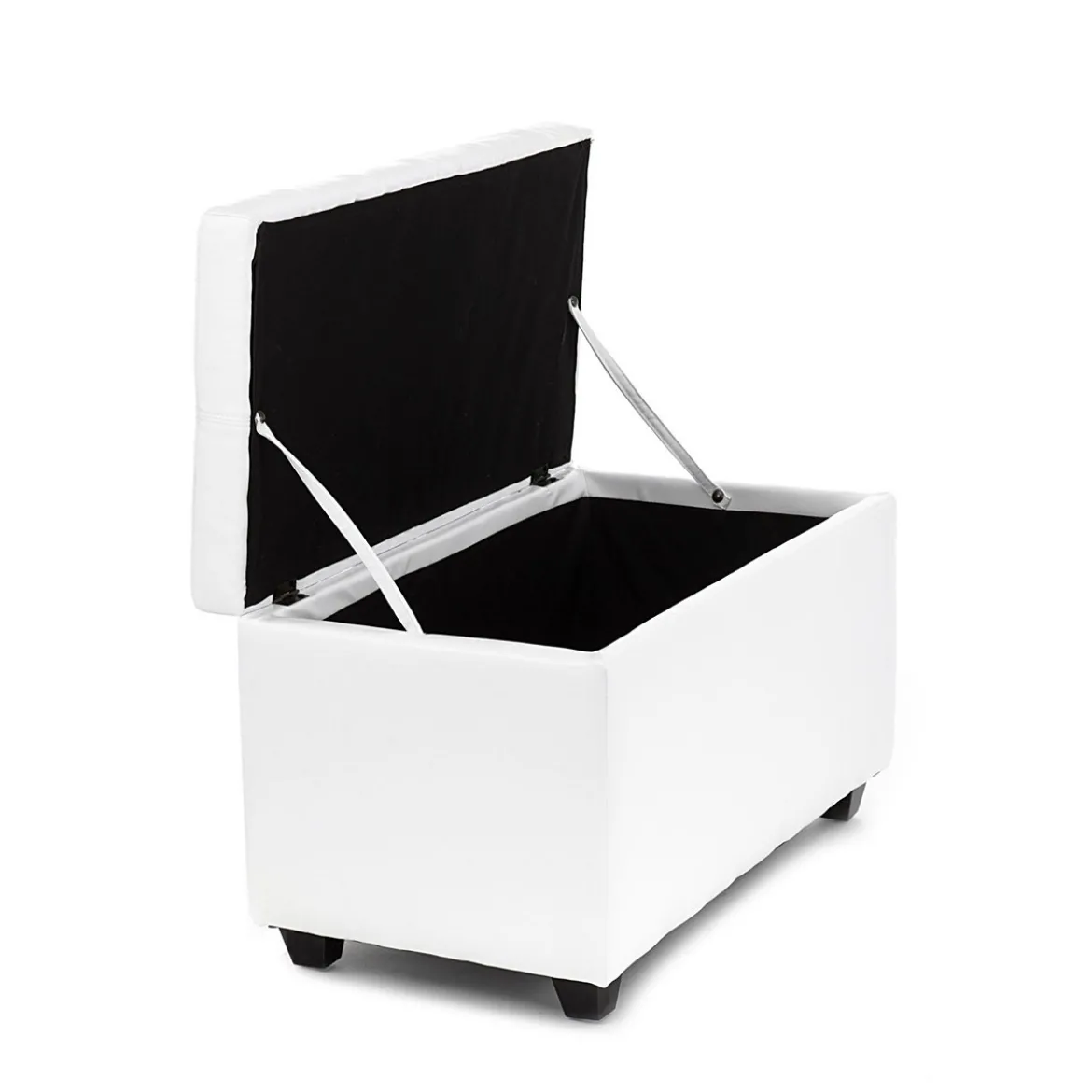 Nice white 80 cassapanca contenitore in pelle sintetica bianco 80x43.5xh46.5 cm