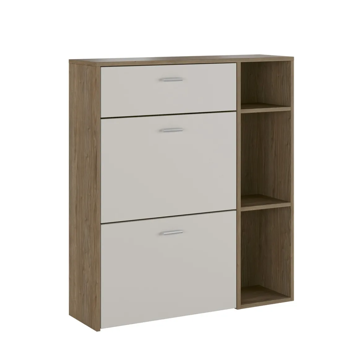 Niki evo wood scarpiera struttura finitura noce crudo ante finitura cashmere opaco h1015 l90 p26