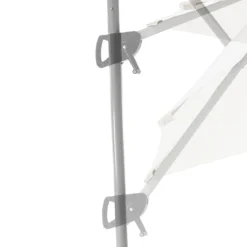 Numana ombrellone regolabile tampa in acciaio grigio chiaro telo ecru base inclusa 350x350xh260 cm