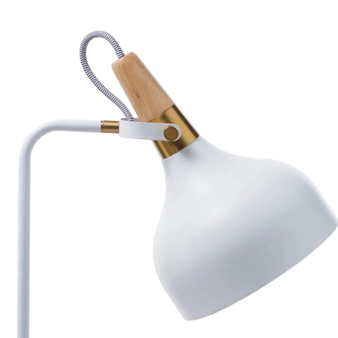 Nunzio lampada da tavolo in acciaio di bianco opaco accensione touch con presa usb e ricarica wireless 37x21 h60 cm