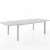 Nydri white-b tavolo int.est. in alluminio bianco opaco piano a doghe 177-266x100xh75 cm