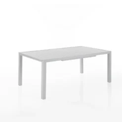 Nydri white-b tavolo int.est. in alluminio bianco opaco piano a doghe 177-266x100xh75 cm