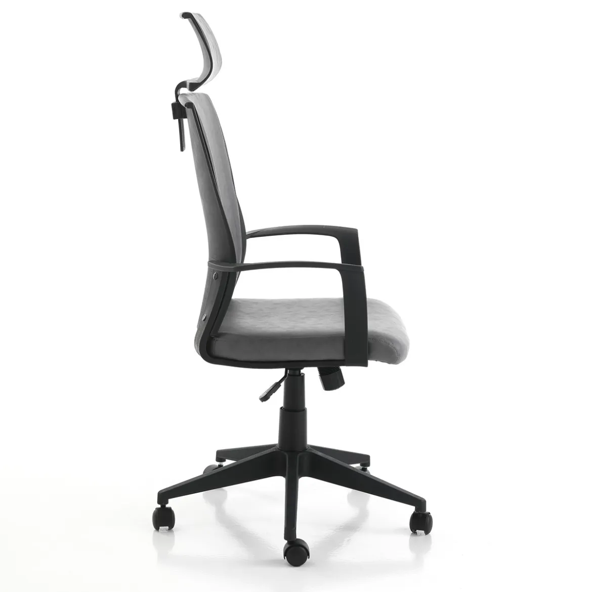 Ontario sedia da ufficio regolabile e girevole tao in pelle sintetica grigio effetto invecchiato con ruote 61x61 h121/131 cm