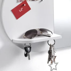 O-reminder specchio da parete con pannello memo bianco opaco 60x9 h36 cm