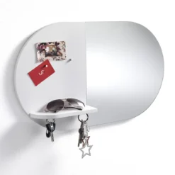 O-reminder specchio da parete con pannello memo bianco opaco 60x9 h36 cm