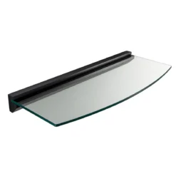 Oriko mensola in legno laccato nero e ripiano in vetro 60x24 cm