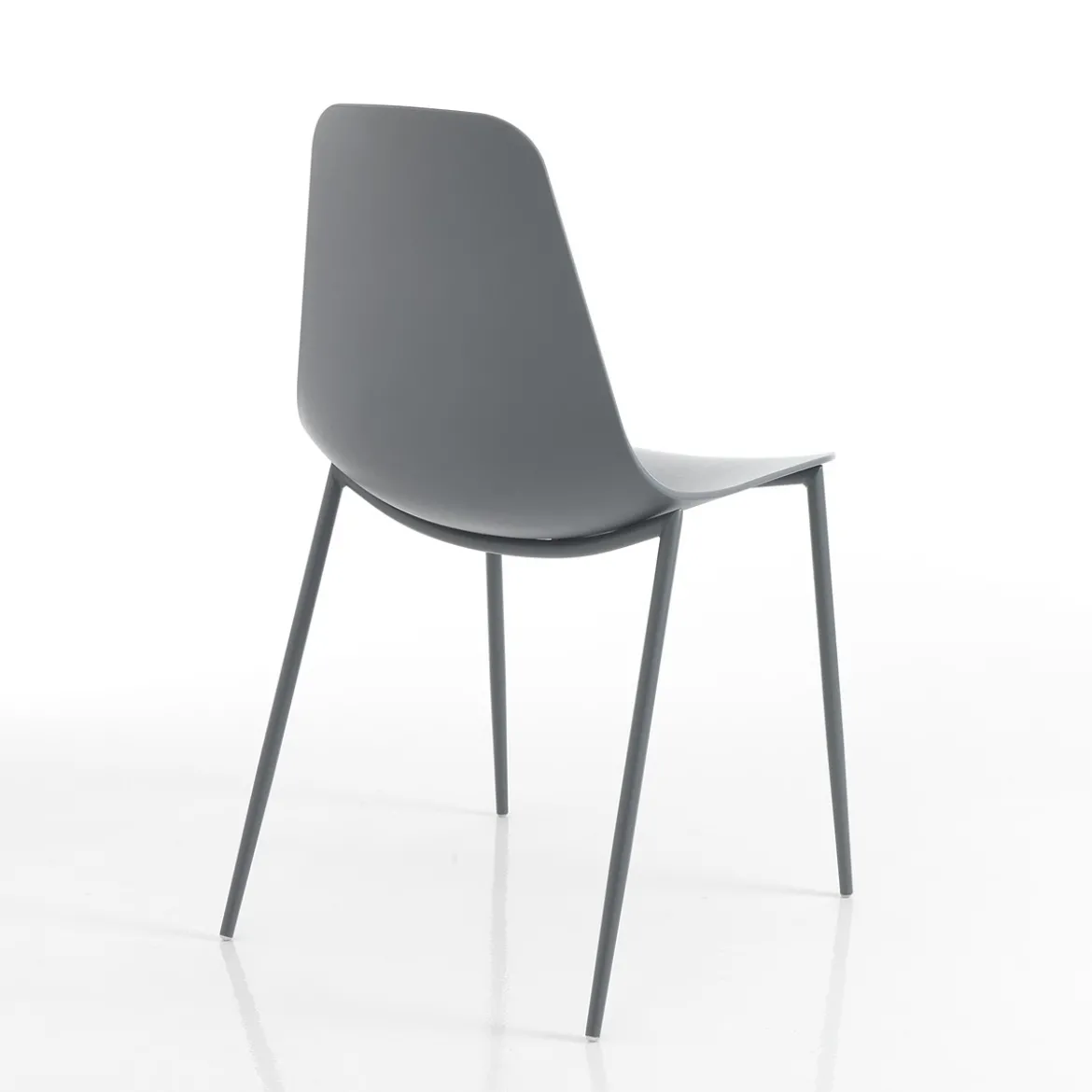 Oslo grey sedia da interno esterno in polipropilene e acciaio grigia opaco 46x53xh88 cm