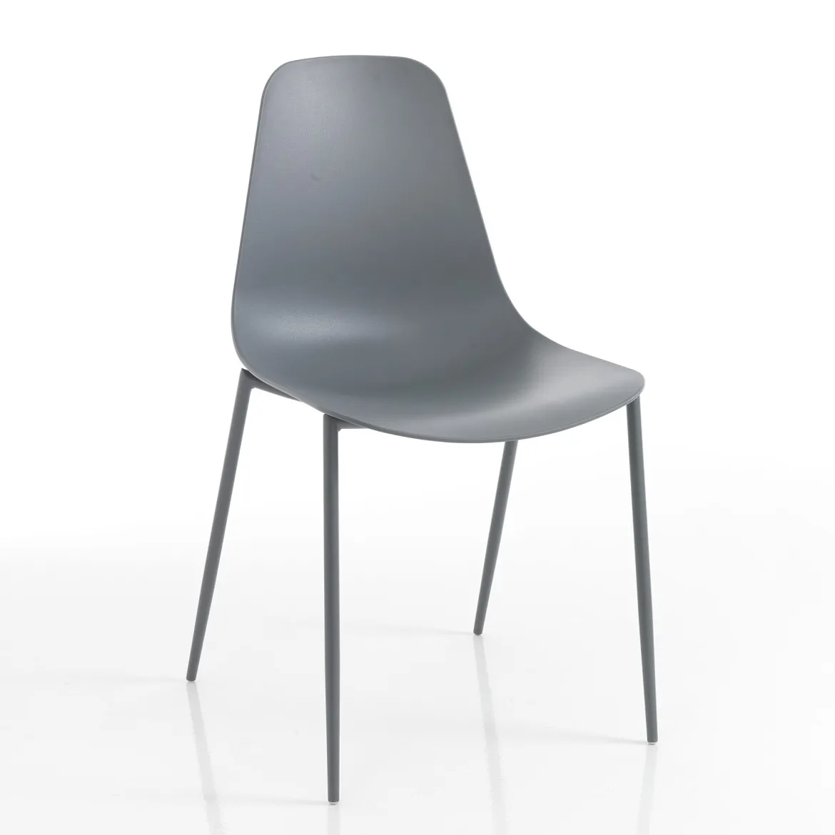 Oslo grey sedia da interno esterno in polipropilene e acciaio grigia opaco 46x53xh88 cm