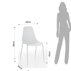 Oslo white sedia da interno esterno in polipropilene e acciaio bianca opaco 46x53xh88 cm