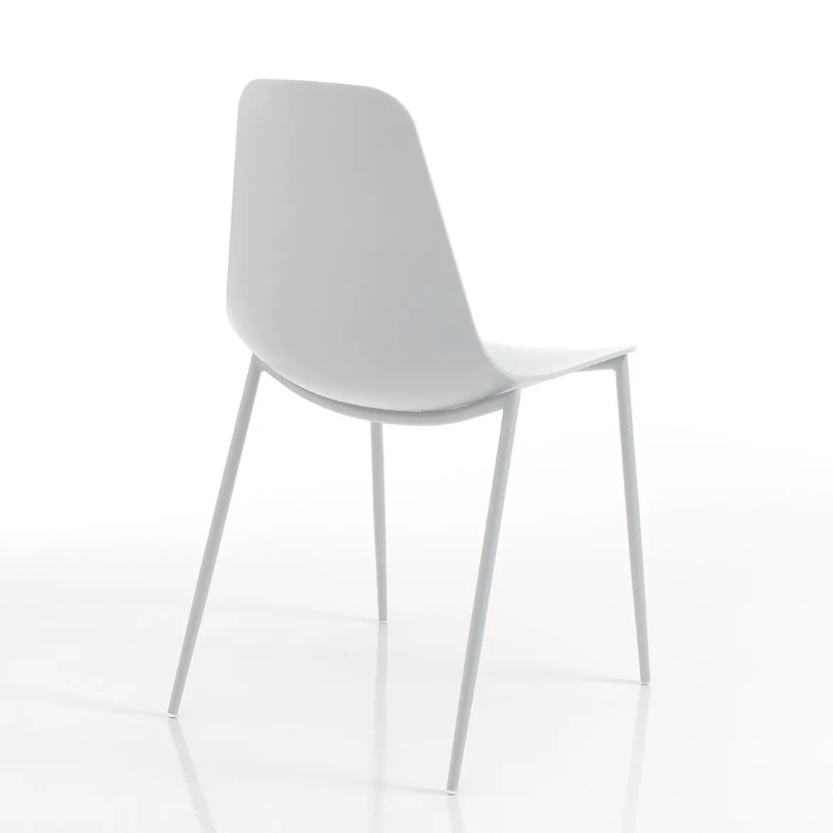 Oslo white sedia da interno esterno in polipropilene e acciaio bianca opaco 46x53xh88 cm