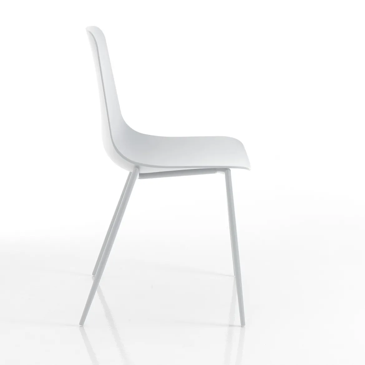 Oslo white sedia da interno esterno in polipropilene e acciaio bianca opaco 46x53xh88 cm
