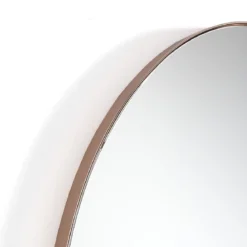 Oval copper specchio da parete in acciaio finitura rame lucido 45x80 cm