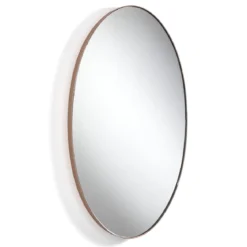 Oval copper specchio da parete in acciaio finitura rame lucido 45x80 cm