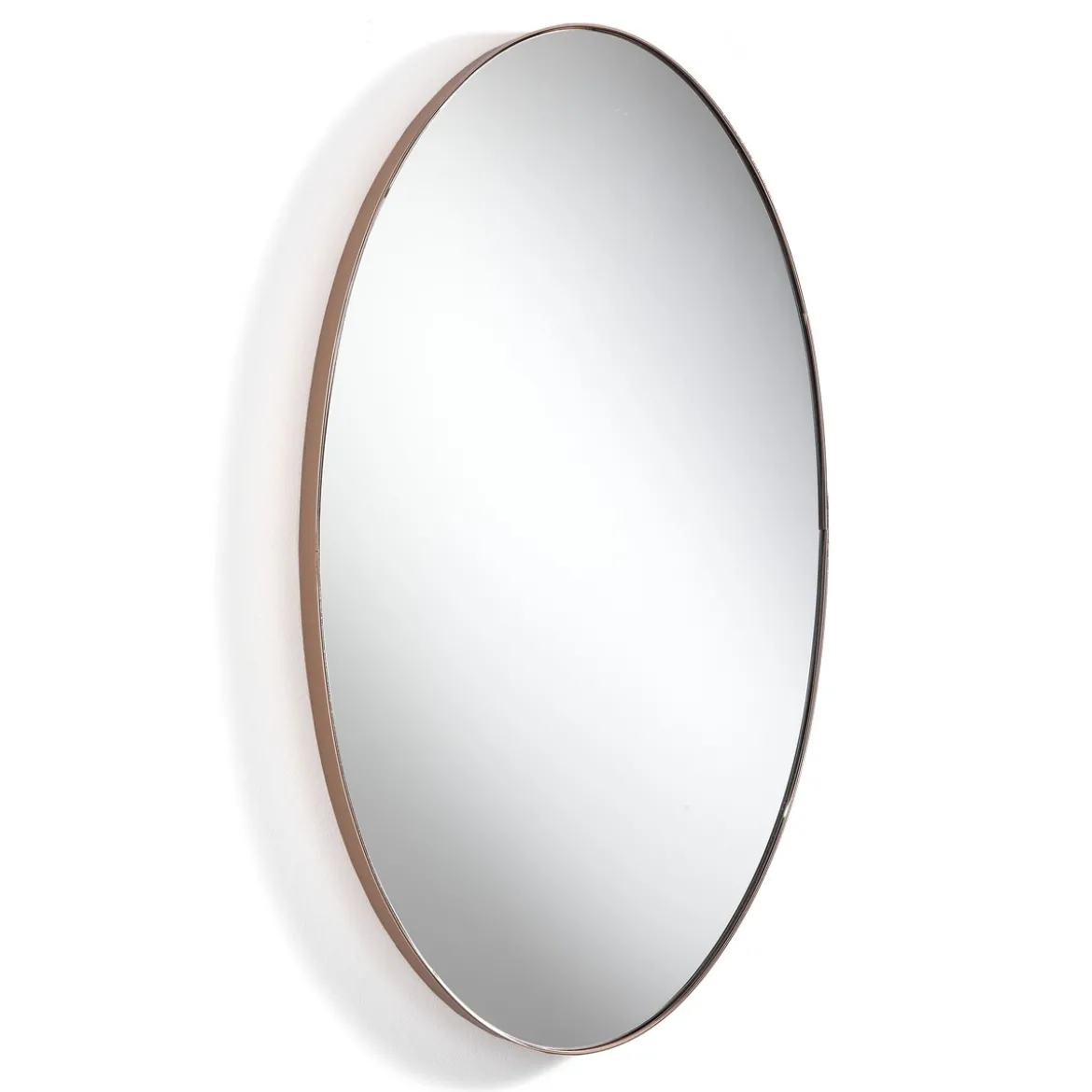 Oval copper specchio da parete in acciaio finitura rame lucido 45x80 cm