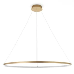 Oval ring gold lampadario in allumino oro opaco con filo regolabile d 60/100 h92 cm