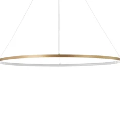 Oval ring gold lampadario in allumino oro opaco con filo regolabile d 60/100 h92 cm