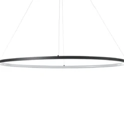 Oval ring lampadario in allumino nero opaco con filo regolabile d100 h92 cm
