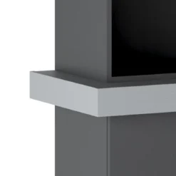 Parete soggiorno AXANDRA GRAPHITE finitura Grigio Graphite opaco Larice Grigio a poro aperto H207 L280 P496