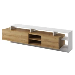 Parete soggiorno KELY WHITE finitura Rovere Crudo Bianco opaco H172 L260 P44