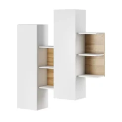 Parete soggiorno KELY WHITE finitura Rovere Crudo Bianco opaco H172 L260 P44