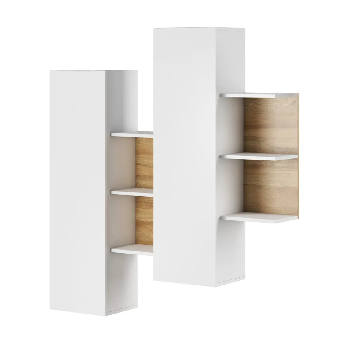 Parete soggiorno KELY WHITE finitura Rovere Crudo Bianco opaco H172 L260 P44