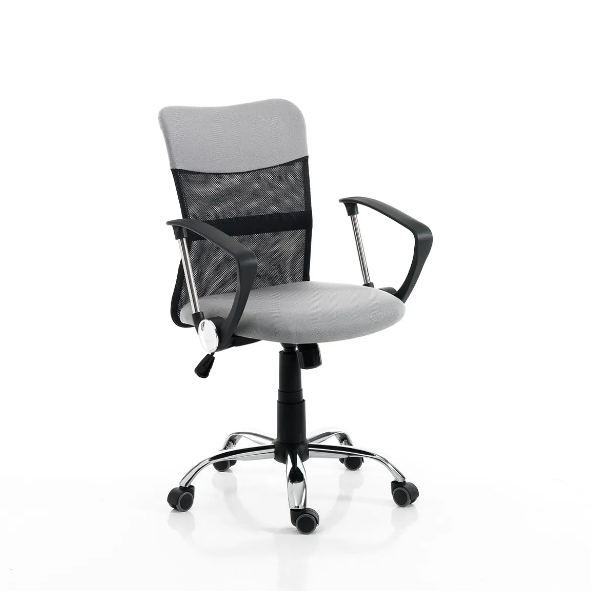Pasadena sedia da ufficio regolabile e girevole in tessuto colore grigio con ruote 58x57 h90/100 cm