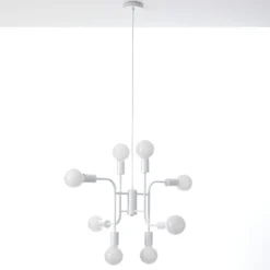 Paul lampadario in metallo bianco opaco filo regolabile 59x59 h43 cm