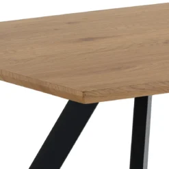 Pejo Tavolo fisso in Legno finitura Rovere con gambe in Acciaio Nero Opaco, 160 x 90 x h 76 cm