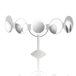 Penta specchio da tavolo con led senza filo touch bianco opaco 25x20.5xh46.5 cm