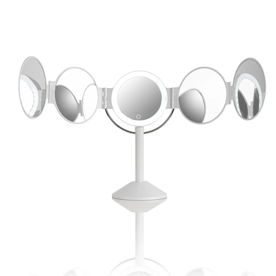 Penta specchio da tavolo con led senza filo touch bianco opaco 25x20.5xh46.5 cm