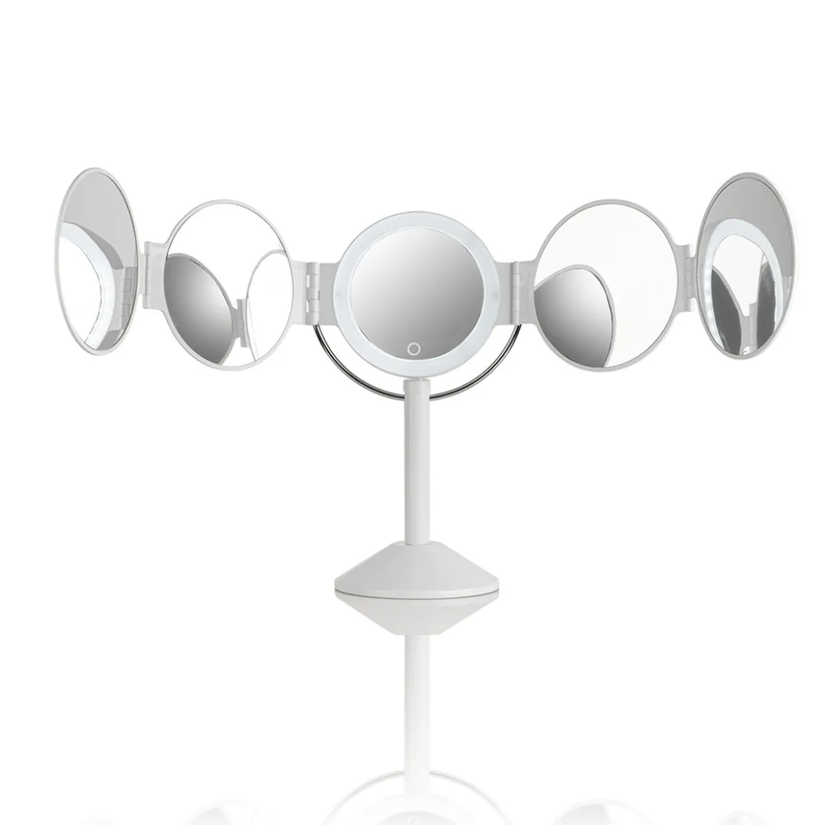 Penta specchio da tavolo con led senza filo touch bianco opaco 25x20.5xh46.5 cm
