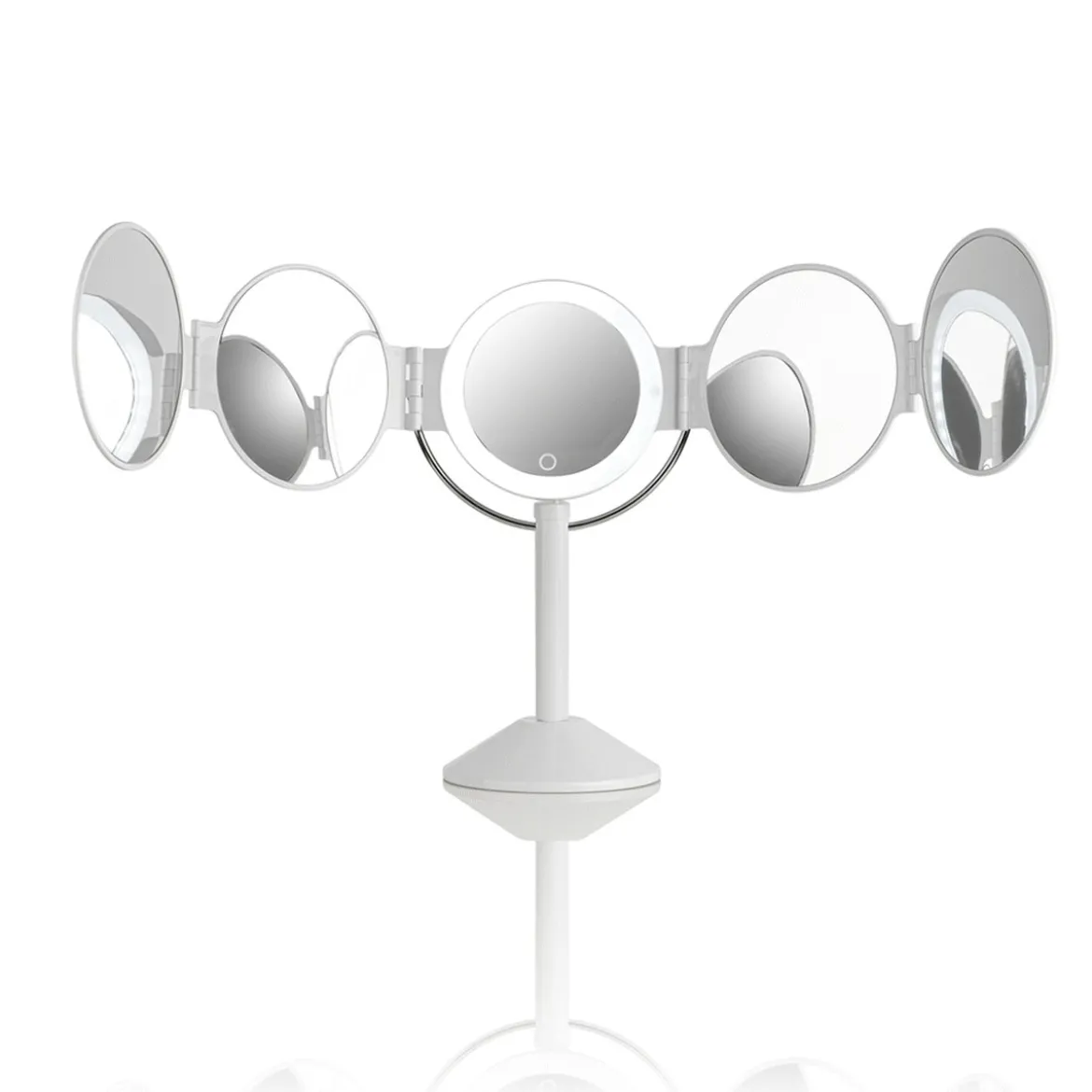 Penta specchio da tavolo con led senza filo touch bianco opaco 25x20.5xh46.5 cm