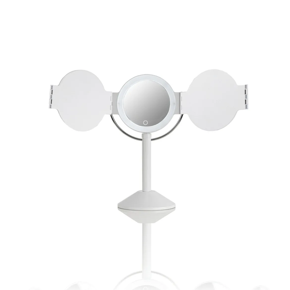 Penta specchio da tavolo con led senza filo touch bianco opaco 25x20.5xh46.5 cm