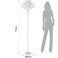 Petalo lampada da terra bianca in metallo e polipropilene h175x50 cm